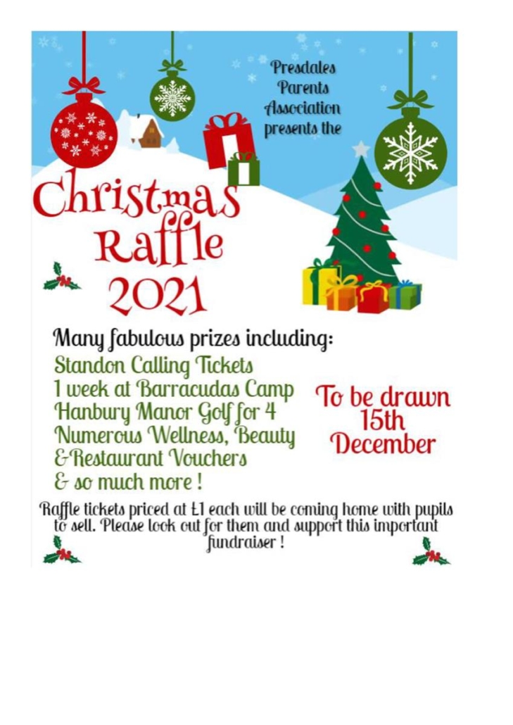 Christmas Raffle Tickets Presdales School & Sixth Form Ware Hertfordshire