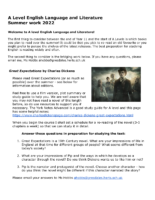 A Level English Language and Literature bridging work