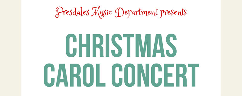 Christmas Carol Concert - TUESDAY 13TH DECEMBER, 6:00PM