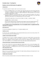 Teaching Application Form Guidance Notes