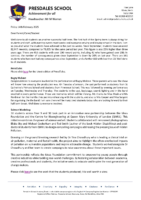 Headteacher letter : 14th February 2025