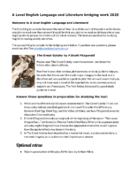 A Level English Language and Literature bridging work 2025