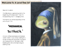 A Level Fine Art Bridging work