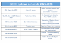 Year 9 Options Schedule 2025-2026