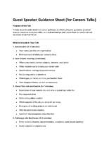 Guest Speaker Guidance Sheet (for Careers Talks)