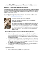 A Level English Language and Literature Bridging work
